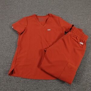 FIGS Scrub Set Womens XS Petite Burnt Orange Casma Top Yola Jogger Pants Medical